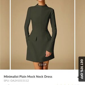 Commense NWT Minimalist Plain Mock Neck Dress